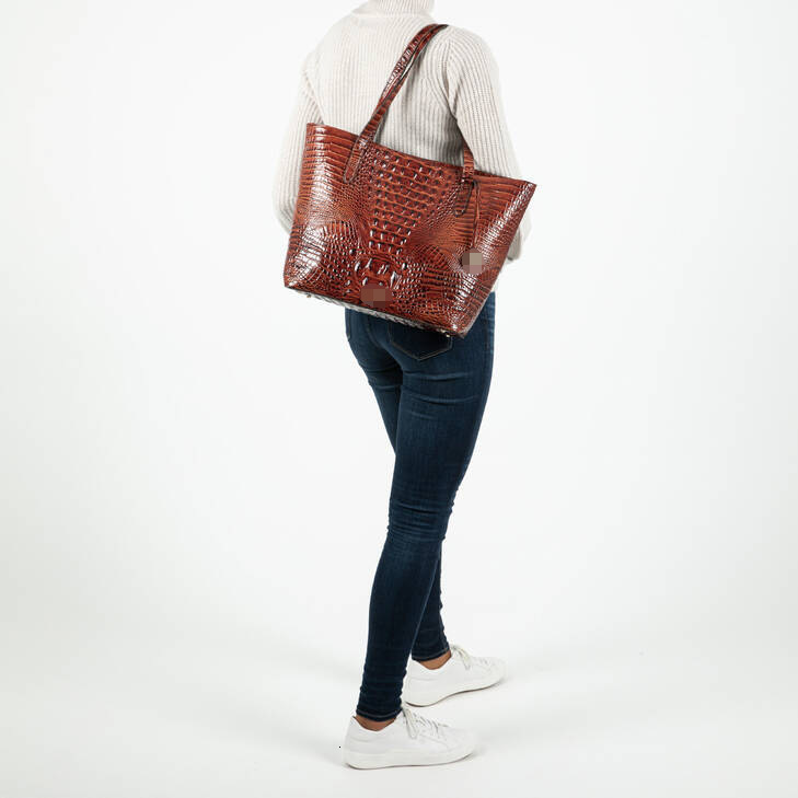 New European and American Cross-Border Amazon Independent Station Handheld Tote Bag Mother-Daughter Retro Women's Bag Multi-Color Brahmin Crocodi