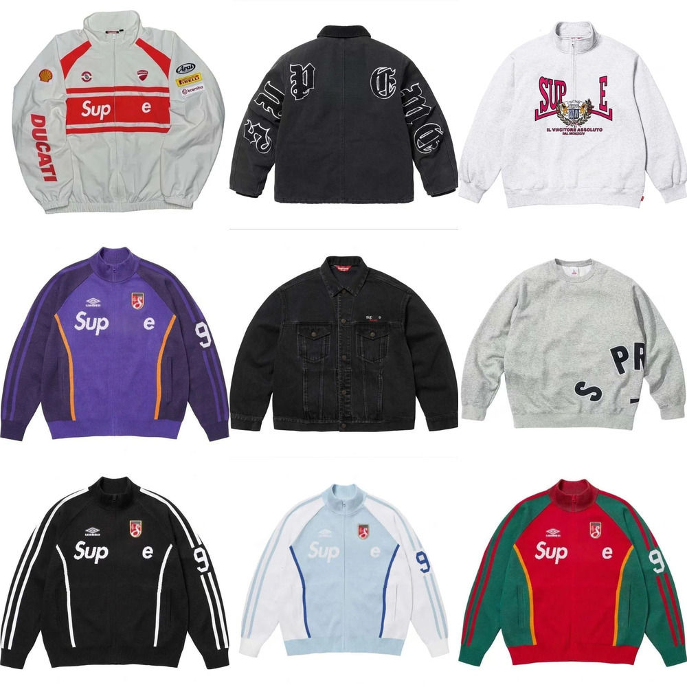 Best-selling Supremely Hoodie Tracksuit Men Designer Hip Hop Rock Rap Jacket Pants Vest Puffer Jacket High Quality Zipper Hoody Street Fashion Letter Cotton Womens