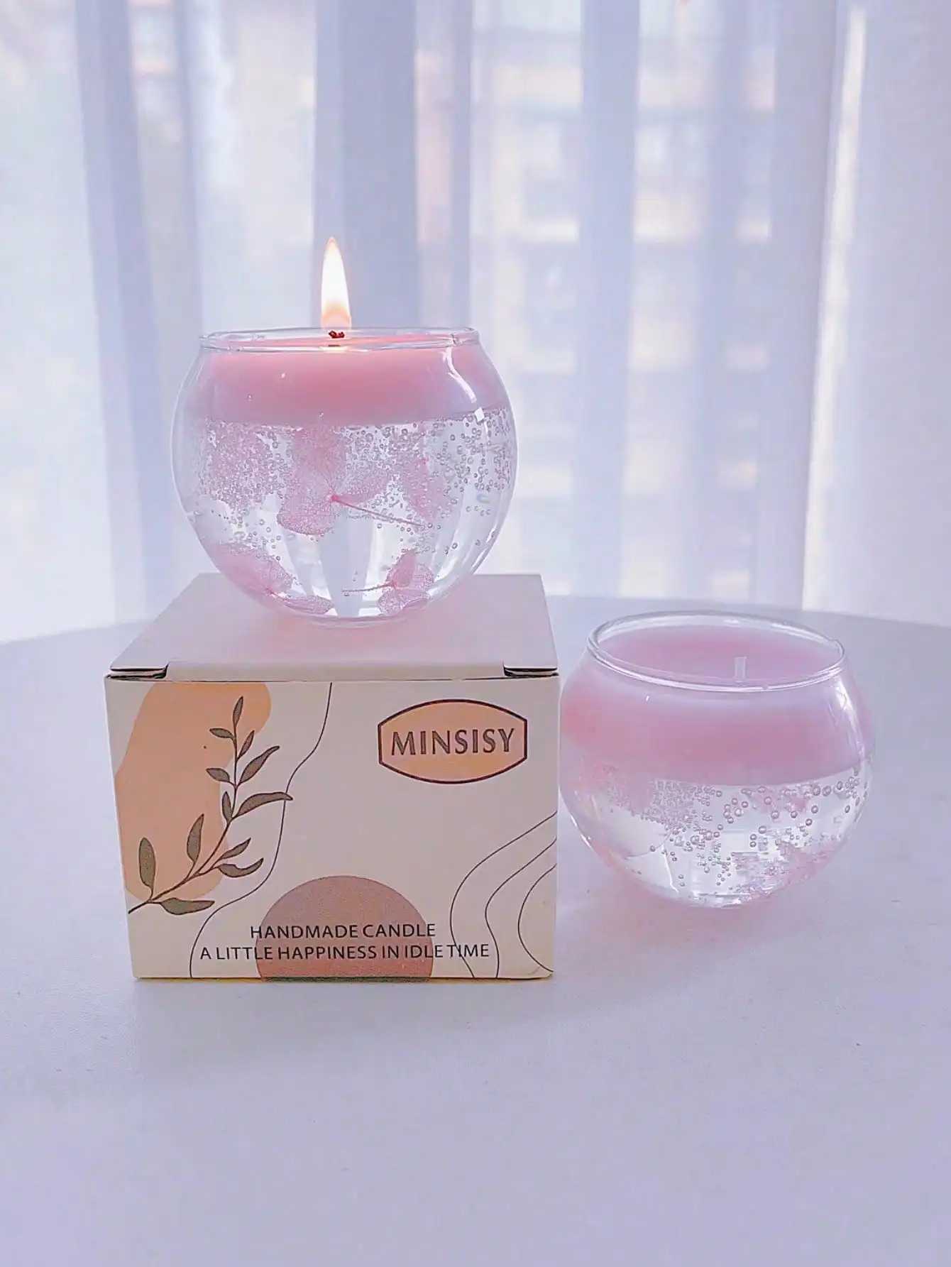 1pc Floating Preserved Flower Scented Candle Creative Ornament Crystal Jelly Candle For Birthdays Weddings New Year Gifts D260318