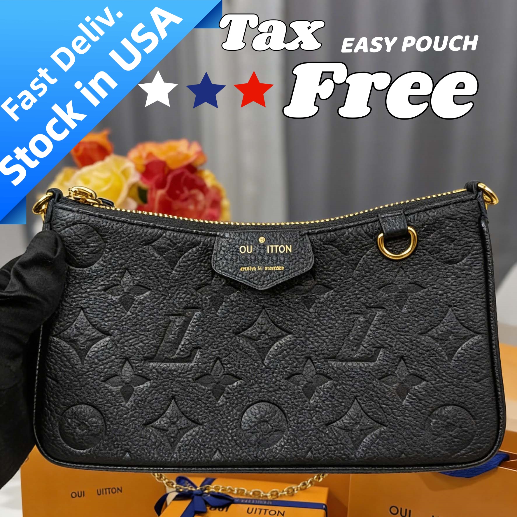 Designer Bag louis vouiton bag easypouch Shoulder Bag Supple Embossed Grained Cowhide Leather Removable Chain and Adjustable Strap Crossbody Handbag for Women