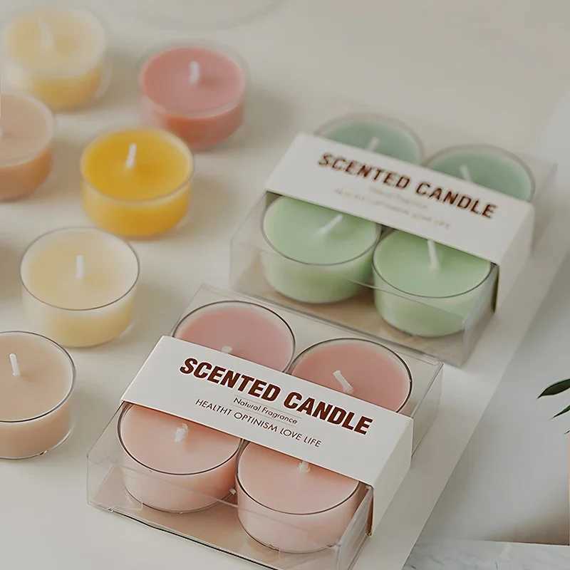 4pcs/set Scented Candles Natural Beeswax Soybean Wax Tea Lights Wedding Home Bar Hotel Decoration Fragrance Aromatherapy Candle D260318