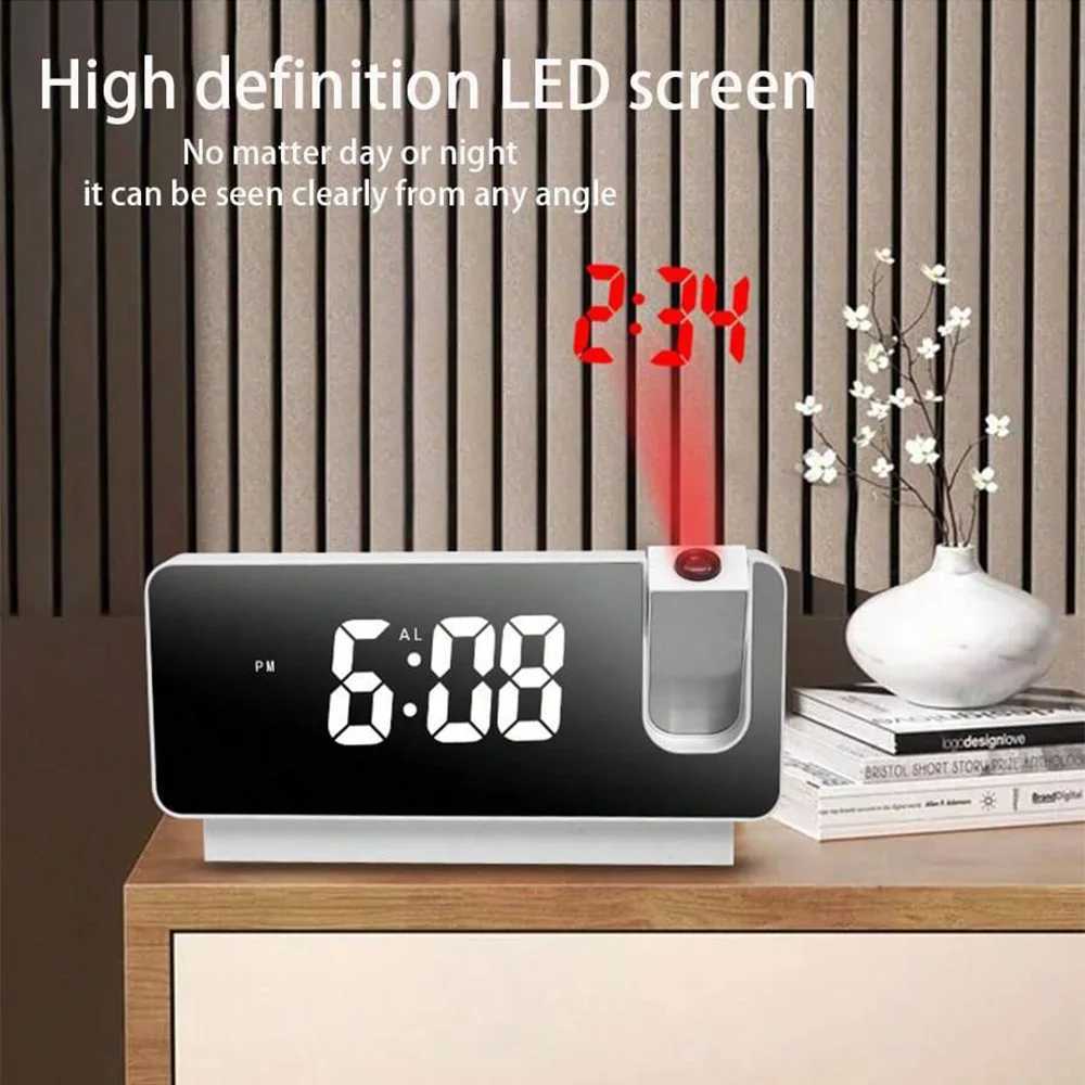 Multi-function Projection Electronic Clock Luminous Silent Alarm Clock Student Bedside Table Clock Home Desktop Decoration D260318