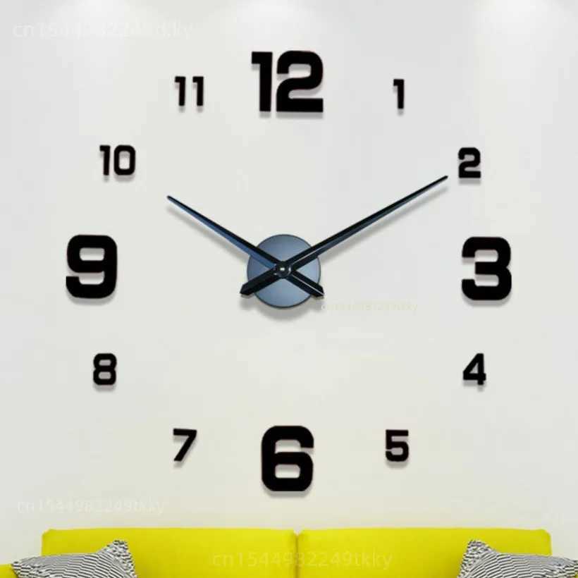 3D Wall Clock Luminous Frameless Wall Clocks DIY Digital Clock Wall Stickers Silent Clock for Home Living Room Office Wall Decor D260318