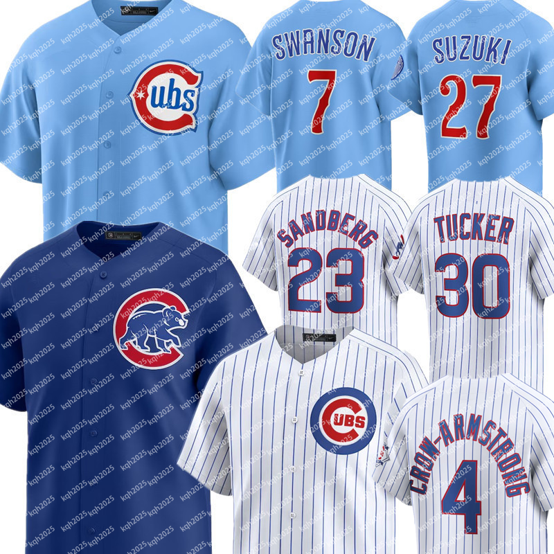 Custom Cubs Baseball Jersey Pete Crow-Armstrong Alex Bregman Michael Busch Dansby Swanson Seiya Suzuki Nico Hoerner Ian Happ Ryne Sandberg Cade Horton Shota Imanaga