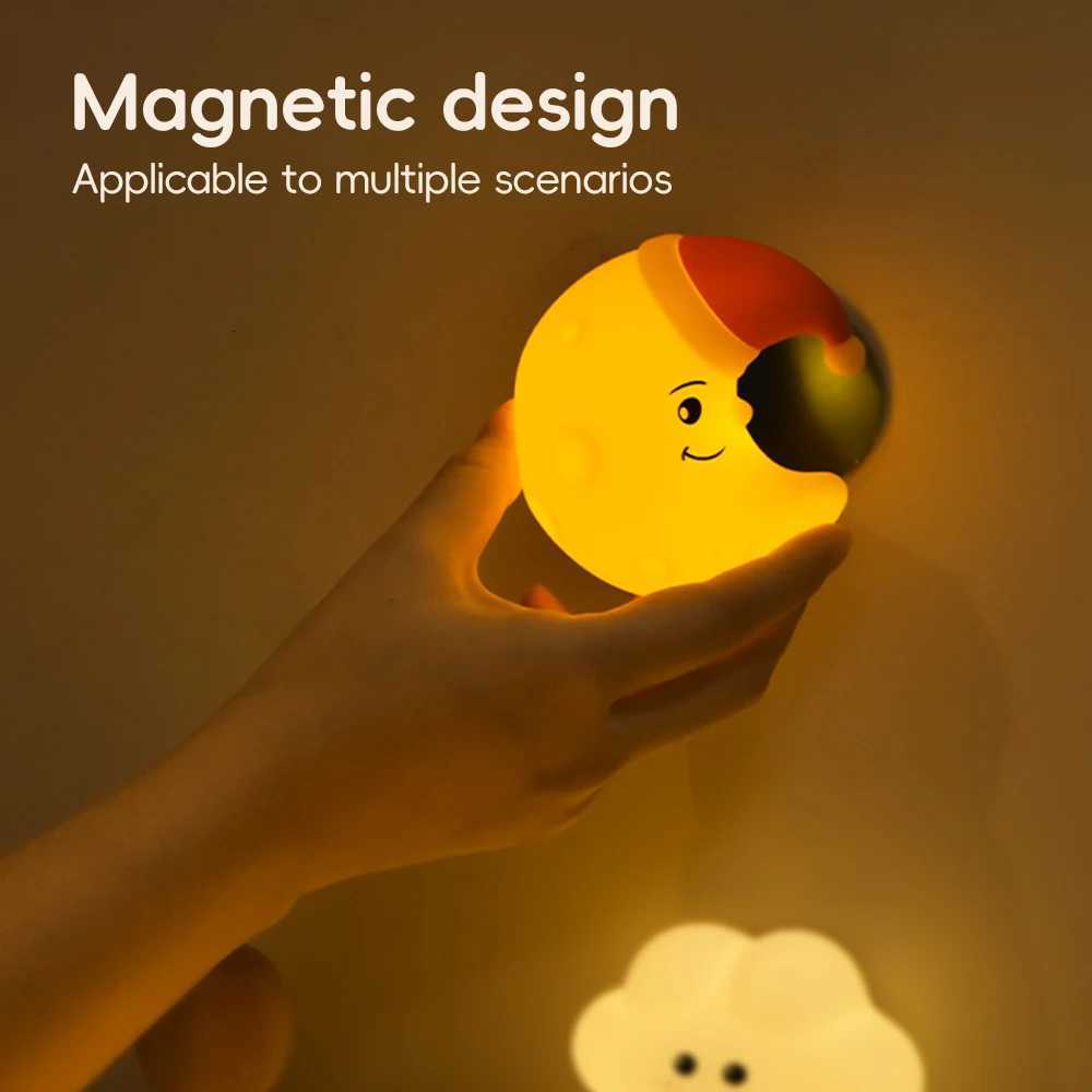 Novelty LED Star Cloud Silicone Night Light Nursery Sleeping Wall Lamp Rechargable Beside Lamp For Baby Bedroom Decor H260318