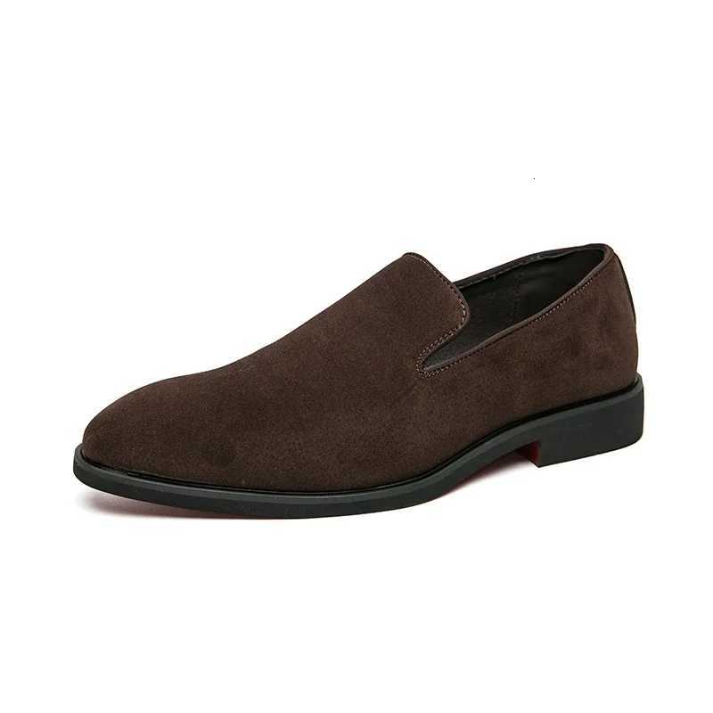Luxury Brand Mens Suede Red Soled Loafers Black Leather Shoes Men Business Dress Shoes Retro Versatile Tenis Masculino Shoes H260505
