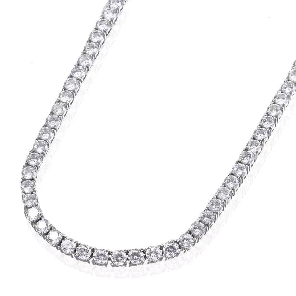 3MM 4MM 5MM Moissanite Tennis Necklace Moissanite Manufacturer Jewelry Gift Hip Hop Fashion Cuban Chain Necklace