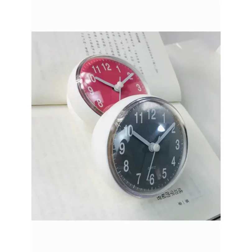 Shower Anti Fog Waterproof Mini Small Table Decoration Kitchen Living Bathroom Room Wall Clock Toilet Round Quartz Sucker 7cm D260318