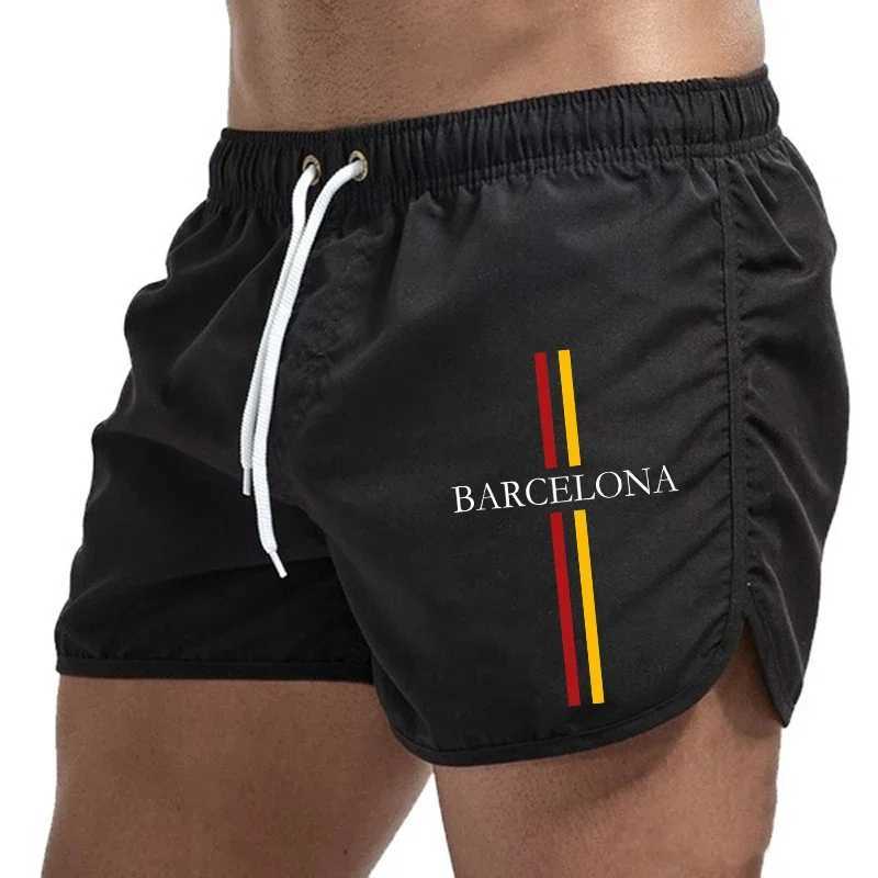 Barcelona Print CloTHes Mens Board Shorts BreaTHable QuiCK Dry Beach Shorts Male Daily Sport Fitness Cycling Shorts M260318
