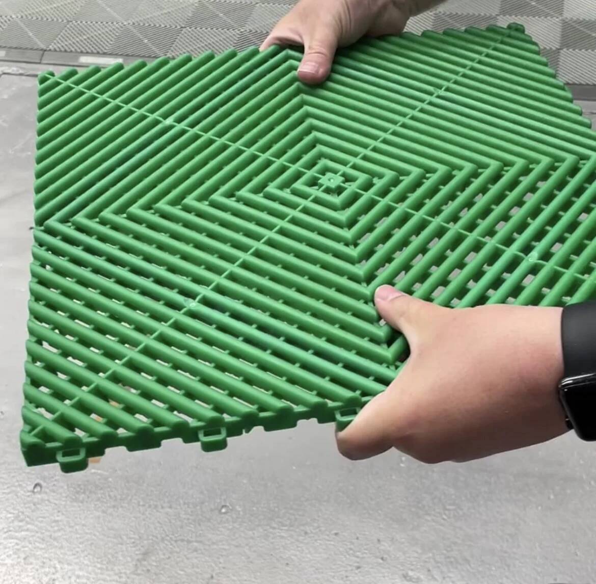 Car Wash Floor Grating, No-Dig Drain Grates for Car Washes, Plastic Interlocking Partition Panels, Grating Mats