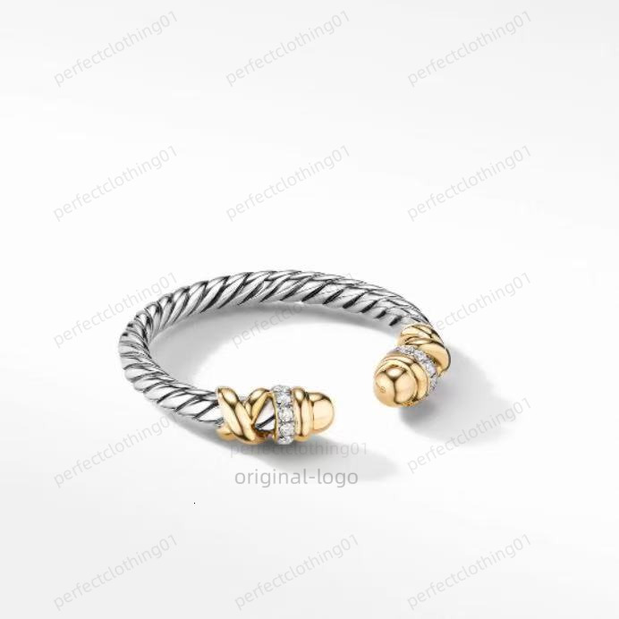 Davidlys Designer Ring Rings For Men Women Davidlys Yurmanbraceletlys Twisted Braided Band 18K Gold Plated With Drill Ring Davids Yurmonlys Shape Ring