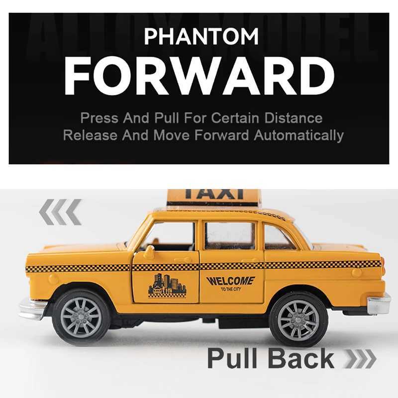 1/32 Retro Taxi Model Car Alloy Miniature Toy Car Diecast Vehicle Collection Baby Toys For Kids Childrens Day Gift Y260316