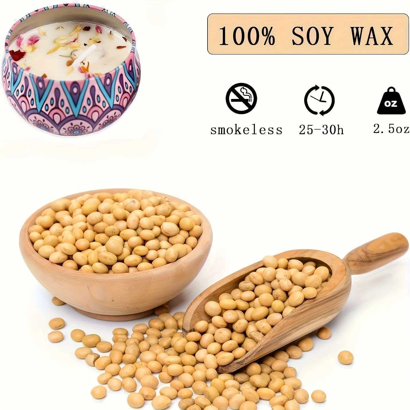 Oil Candle Set 5 Floral Scents White Tea Honeysuckle Bluebell Jasmine and Lavender Perfect for Yoga Bathing Spa Meditation Aromatherapy Stress D260318