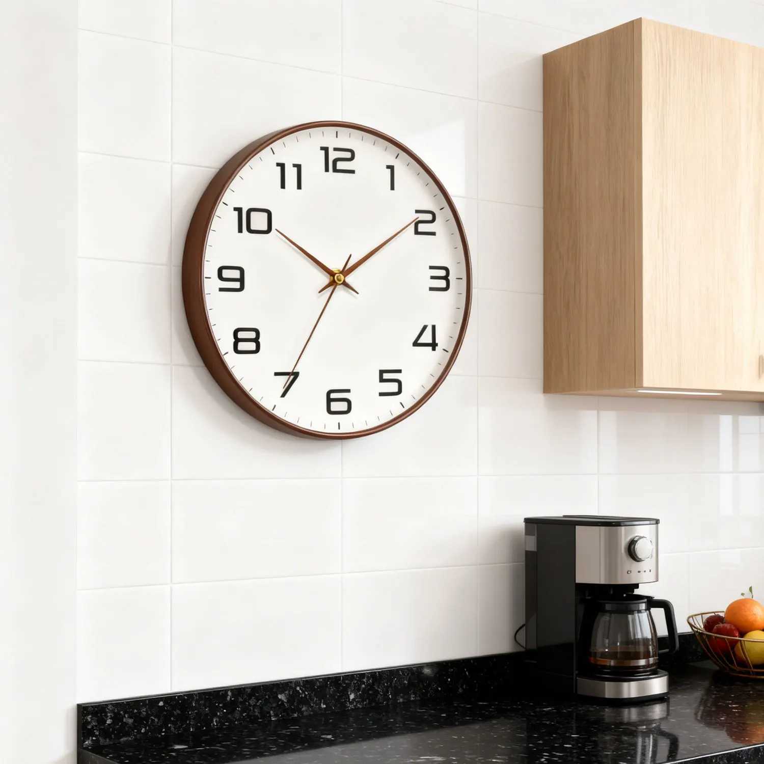 Classic Round Wall Clock Large Clear Readability Numerals Home Office Living Room Decor Offering Elegant Vintage Clock D260318