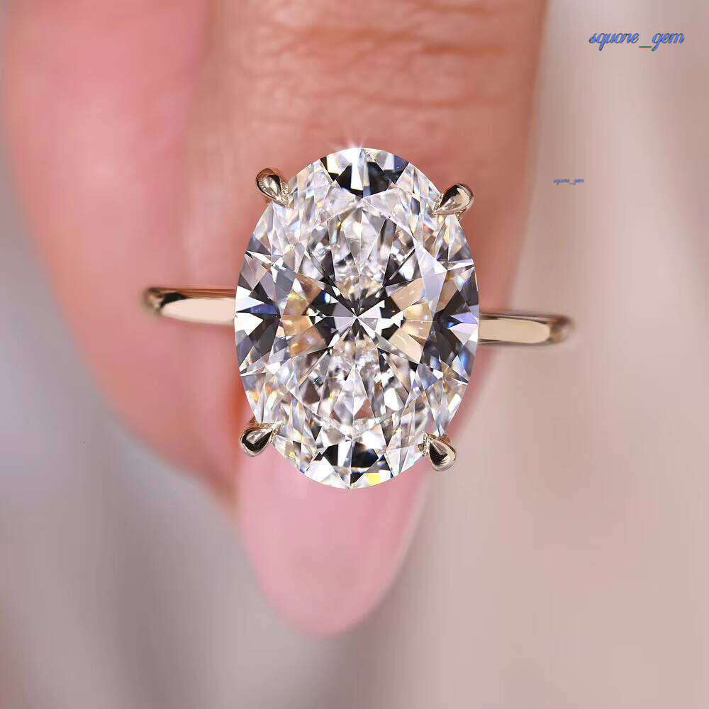 Oval Cut Lab Grown Diamond CVD 3 CT Carat Women Jewelry 14K 18K Solid Gold Hidden Halo Engagement Ring