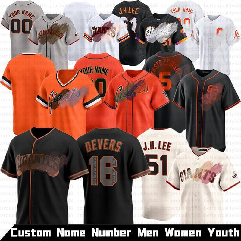 #51 Jung Hoo Lee Jersey Logan Webb Jersey Matt Chapman Jersey Willy Adames Patrick Bailey Lamonte Wade Jr. Marco Luciano GiantsJersey Custom Baseball Jerseys