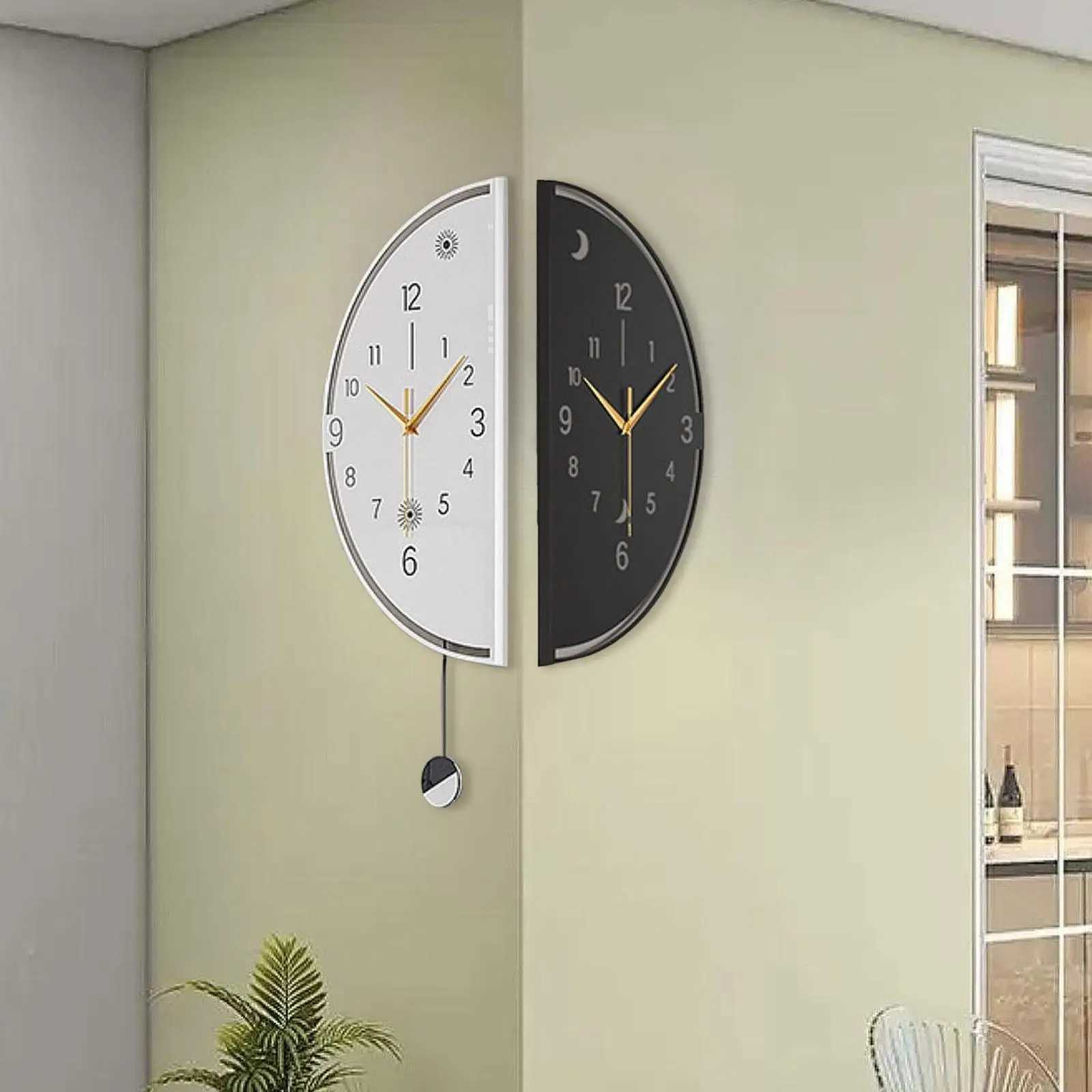 Double Sided Corner Wall Clock Iron Art Simple Unique Modern Wall Decoration for Kitchen Living Room Home Office Dining Room D260318