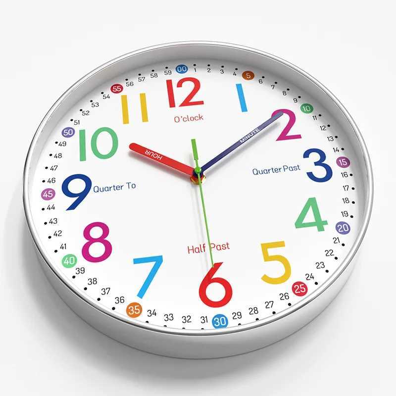 12 Inch Early Education Wall Clock Cartoon Childrens Time Management Quartz Clock Home Wall Hanging Silent Clock 30CM D260318