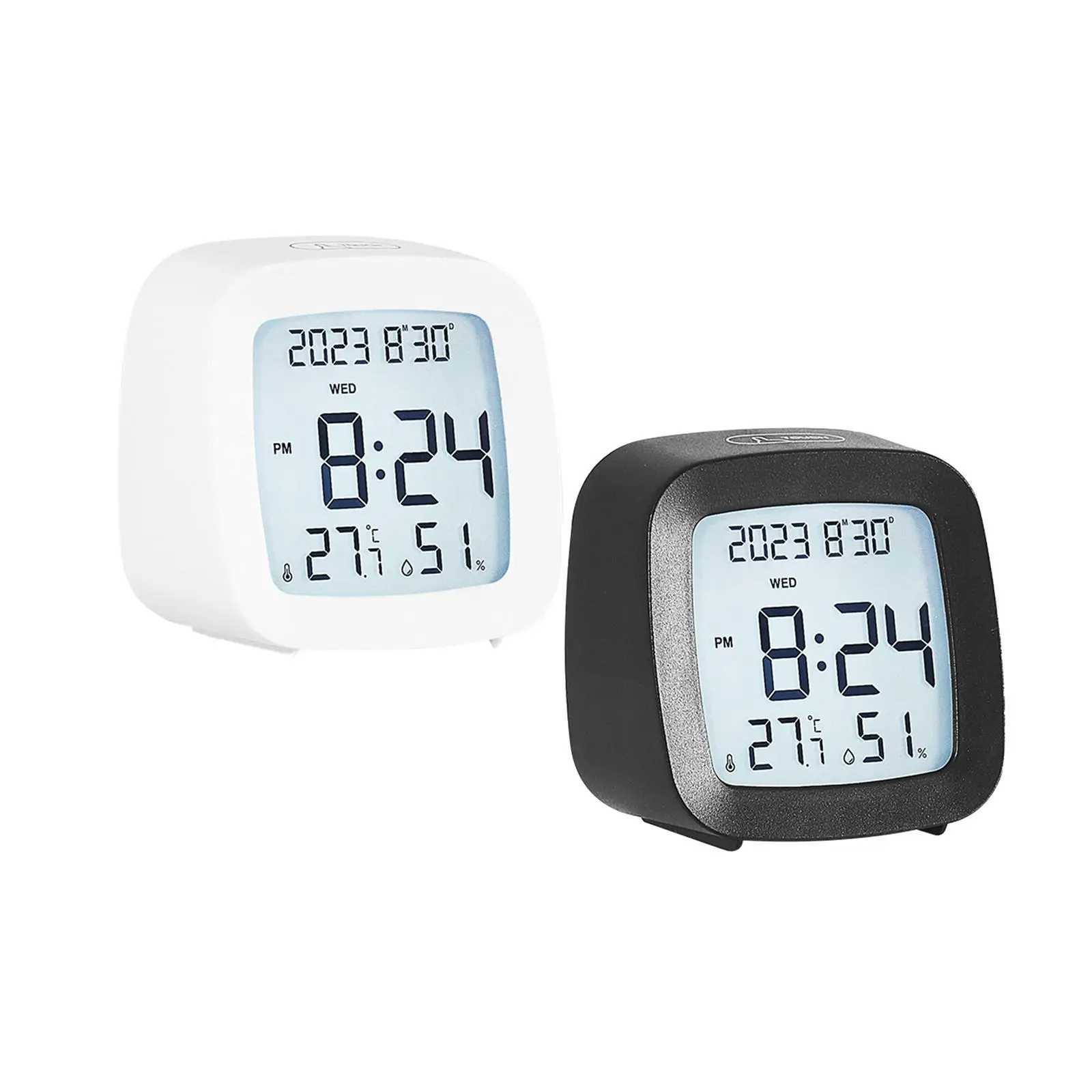 Small Digital Alarm Clock Bedside Clock 82x47x8cm 12 Hour/24 Hour with Temperature Compact for Home Office Multipurpose D260318