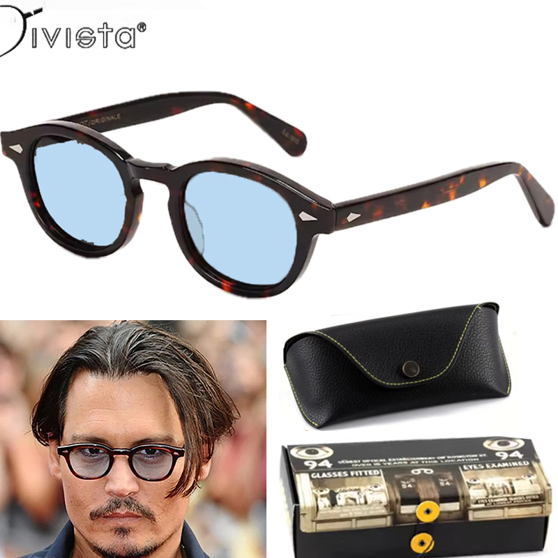 Johnny Depp Polarized Sunglasses Men Round Lemtosh Sun Glasses Women Luxury Brand Vintage Acetate Frame Night Vision Goggles IVSTA Fashion Accessories