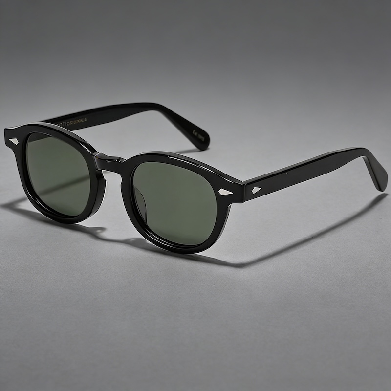 Lemtosh Round Sunglasses Johnny Depp Polarized Pilot Men Vintage for Driving Beach Eye Protection Luxury Brand Design Handmade Acetate IVSTA Fashion A