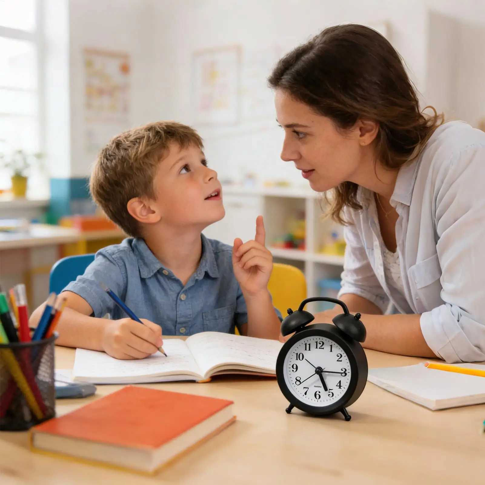 Small Analog Alarm Clock Silent Retro Decor Battery Operated Desktop Clock for Nightstand Living Room Office Kitchen Counter D260318