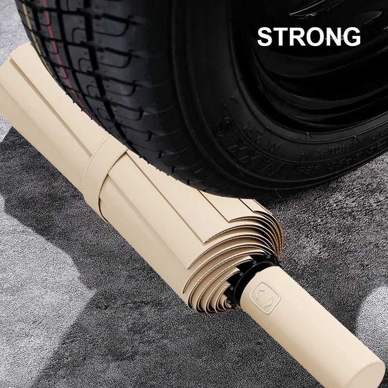 Large 24 Bone Solid Color Automatic Umbrella Light Collapsible Large Format Outdoor Sunshade UV Protection Automatic Umbrella H260318 - view 5