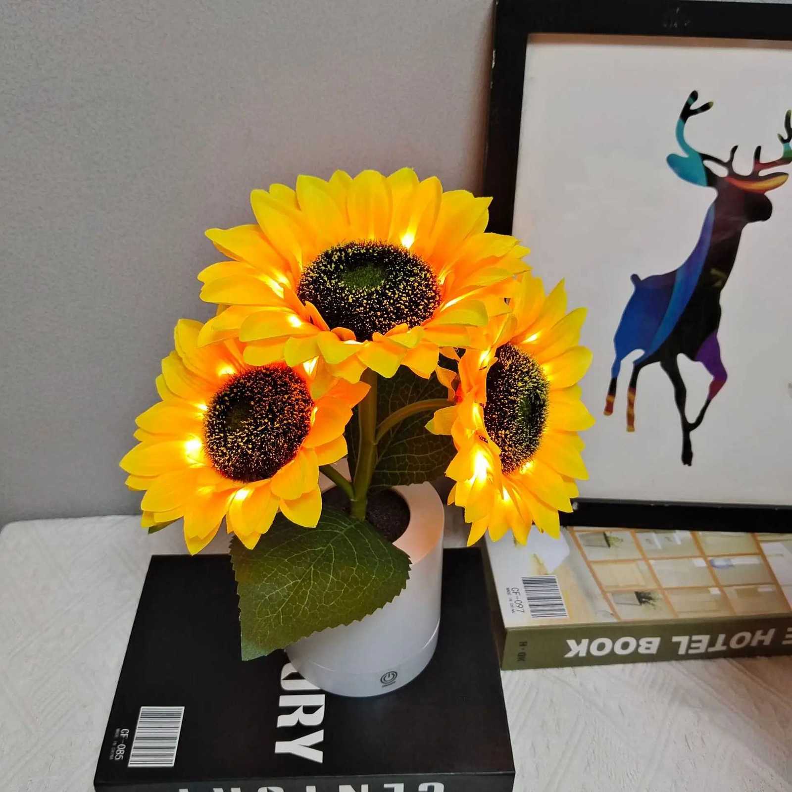 F5 Sunflower Led Night Light Besides Bedroom Lamp Table Lamp Usb Rechargeable Light Kids Gift Bedside Decorative Ambient Light H260318