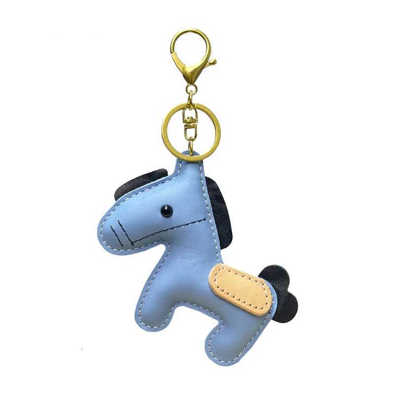 New trendy genuine cow leather pony handbag pendant cute trendy luggage bag accessories key ring H260318 - view 4