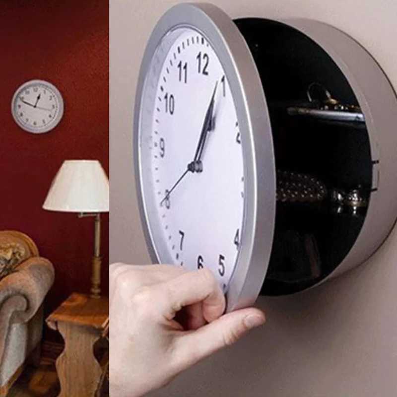 Vintage Wall Clock Home Decoration Safe Box Hidden Secret Storage Box Wall Clock Safe Money Jewelry Valuables Storage Box D260318
