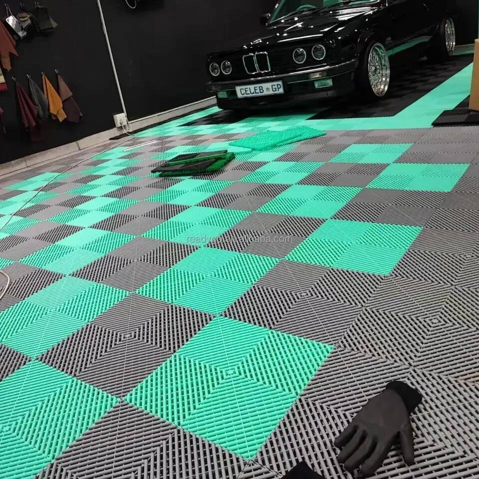 Car Wash Floor Grating, No-Dig Drain Grates for Car Washes, Plastic Interlocking Partition Panels, Grating Mats