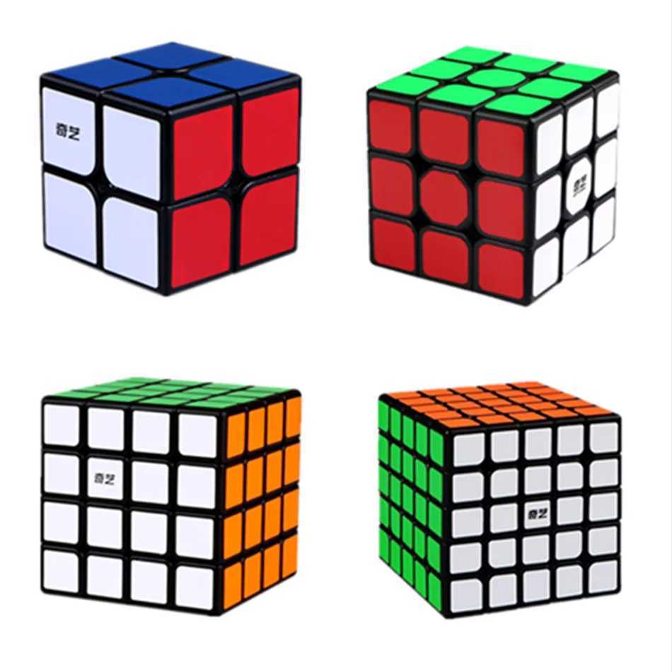 Qiyi Magic Cube 2x2 3x3 4x4 5x5 6x6 Black Stickers Educational Puzzle Magic Cube Toys For Children Kids Gift Toy Cubo Magico H260314