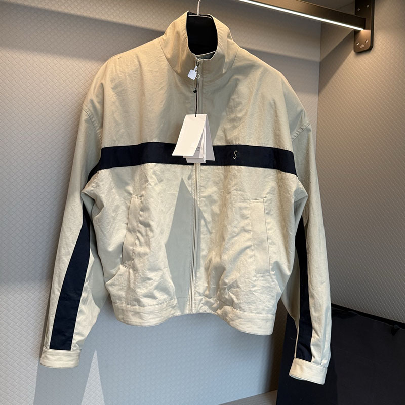 Designer Women Stand Neck Jacket Luxury Embroidered Zipper Up Coat Brand Autumn Spring Sporty Causal Daily Outerwear