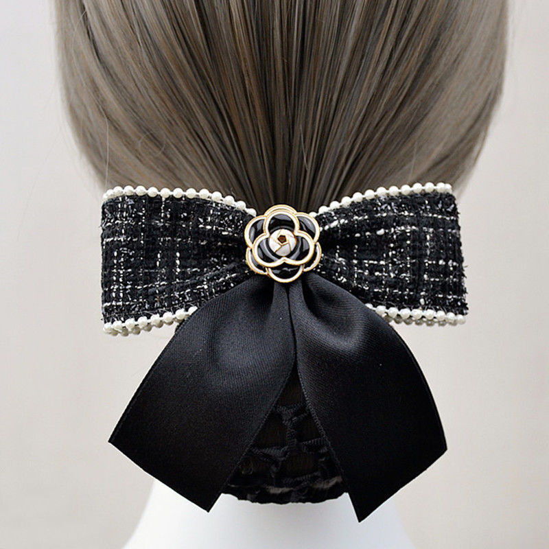Women's Hair Accessories Net Bow Hairband Updo Hair Clip Flight Attendant Bank Nurse High-end Flower Designer Hair Clip Headpiece