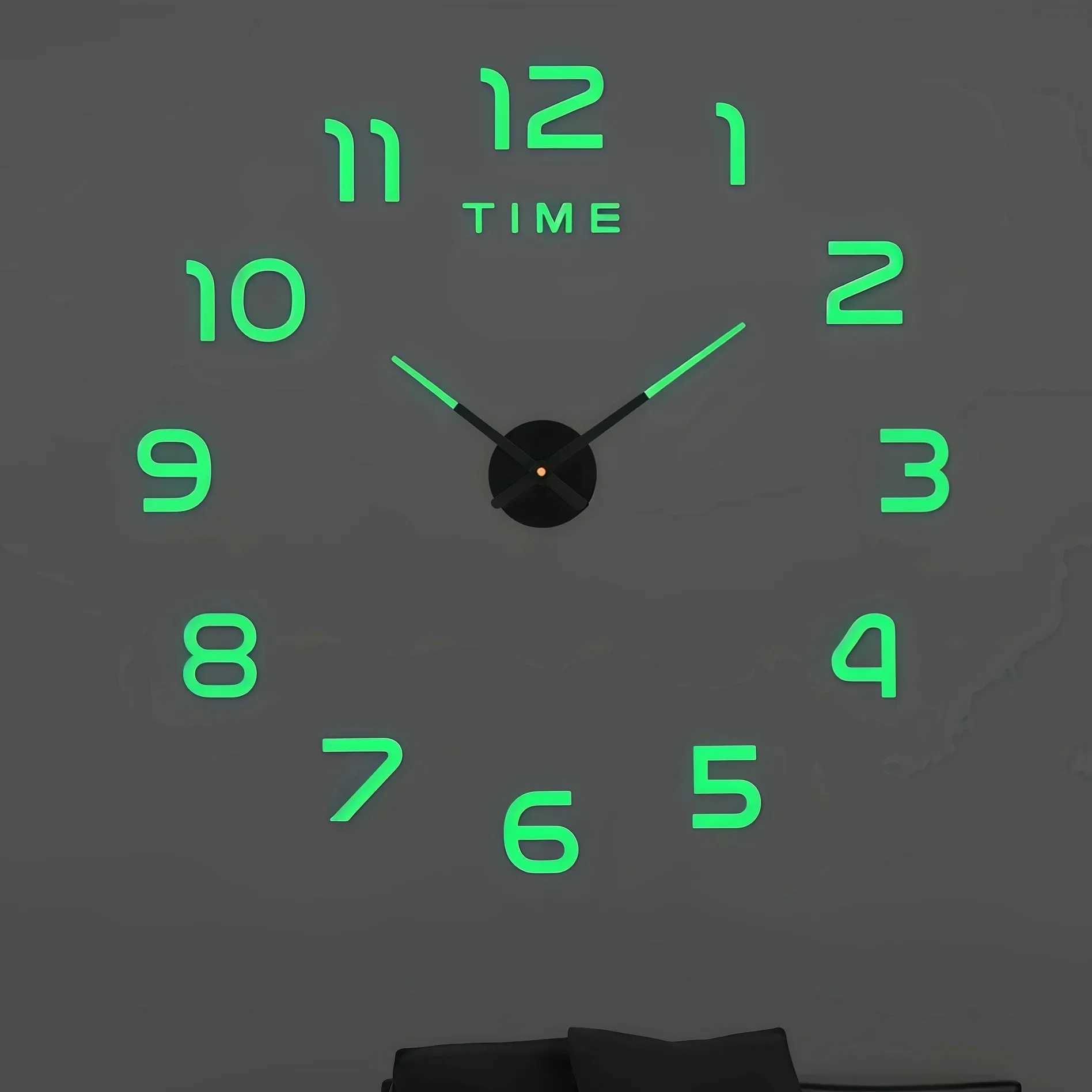 Large 3D Wall Clock Luminous Classic Wall Clocks DIY Digital Clock Wall Watches Stickers Silent Clock for Home Living Room Table D2603181