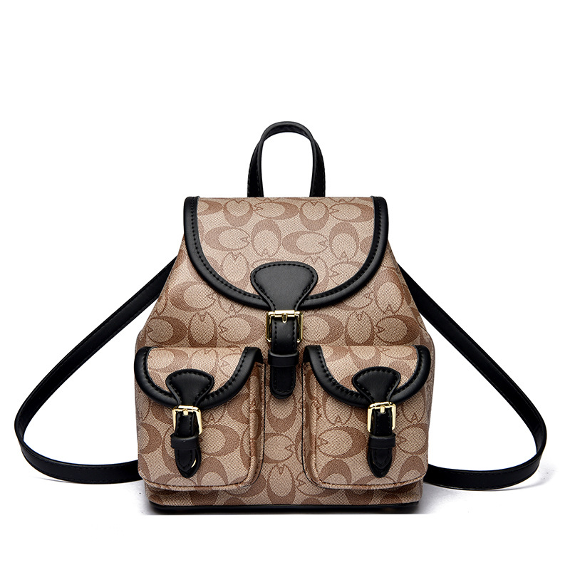 Travel backpack chain with high-end feel lightweight women's bag vintage flower light luxury backpack small backpack