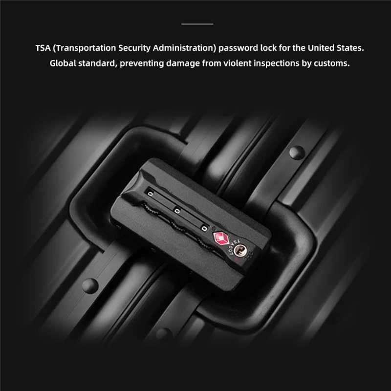 All-aluminum magnesium alloy telescopic suitcase 24-inch luggage business travel case metal combinatilock bag 20-inch carry-o H260316