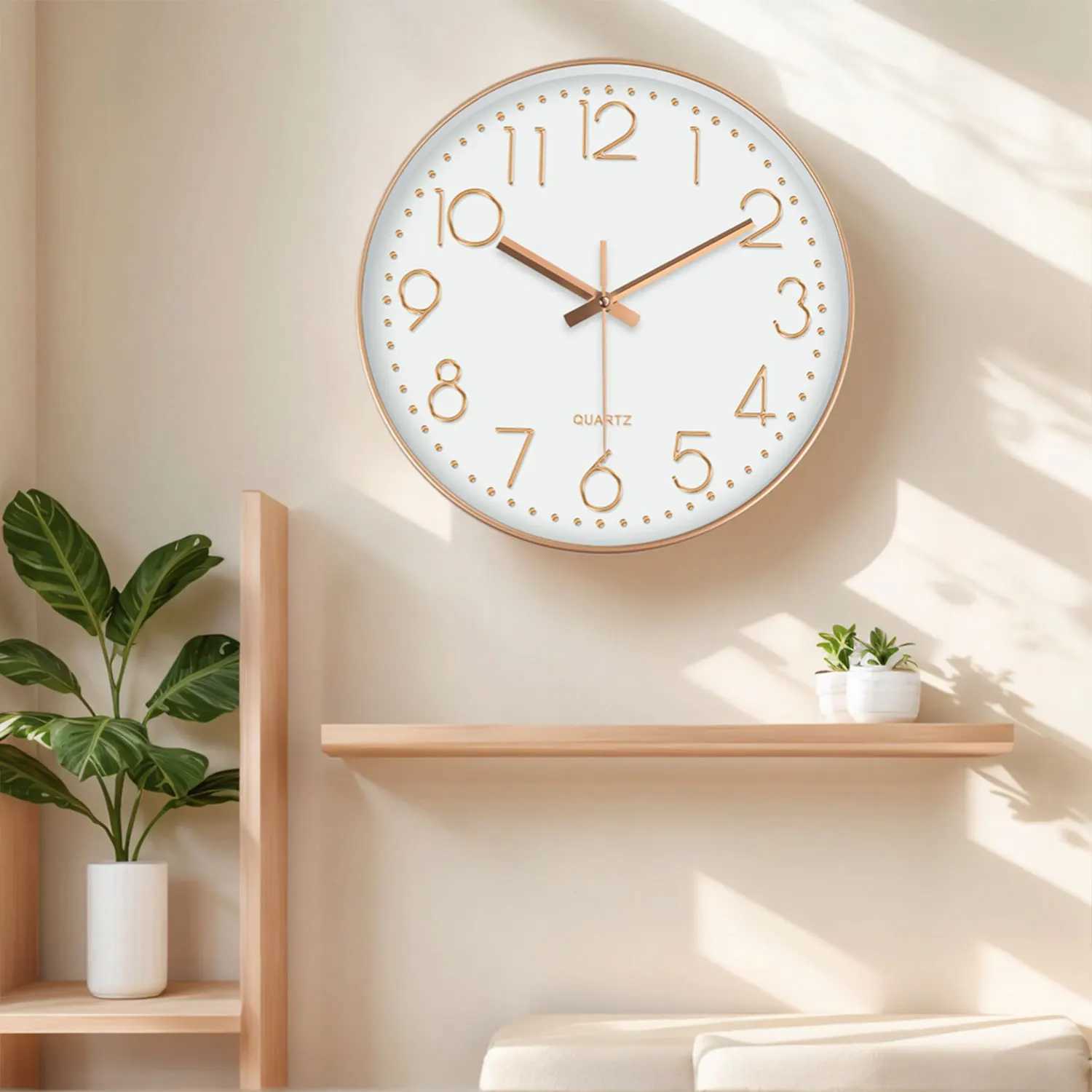 Minimalist Quartz Wall Clock Cubic Digital Clock Modern Style Silent Non Ticking Living Room Bedroom Office Clock 8/10/12 Inch D260318