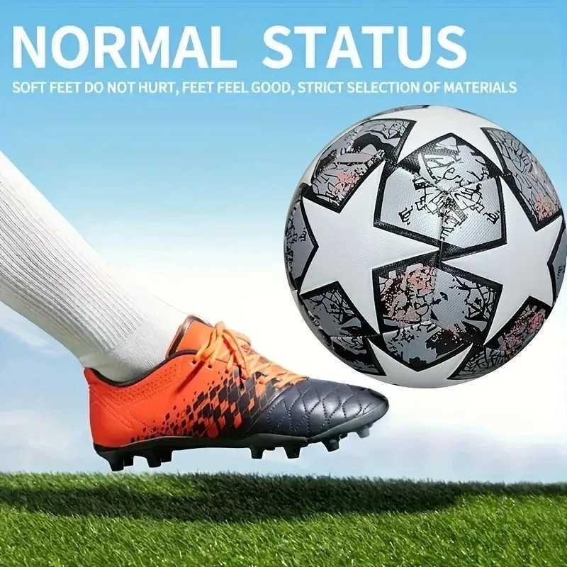 Standard Size 5 Unisex Soccer Ball Durable Machine-Sewn Wear-Resistant PU Leather Construction Perfect for Family Fun and Fes M260318