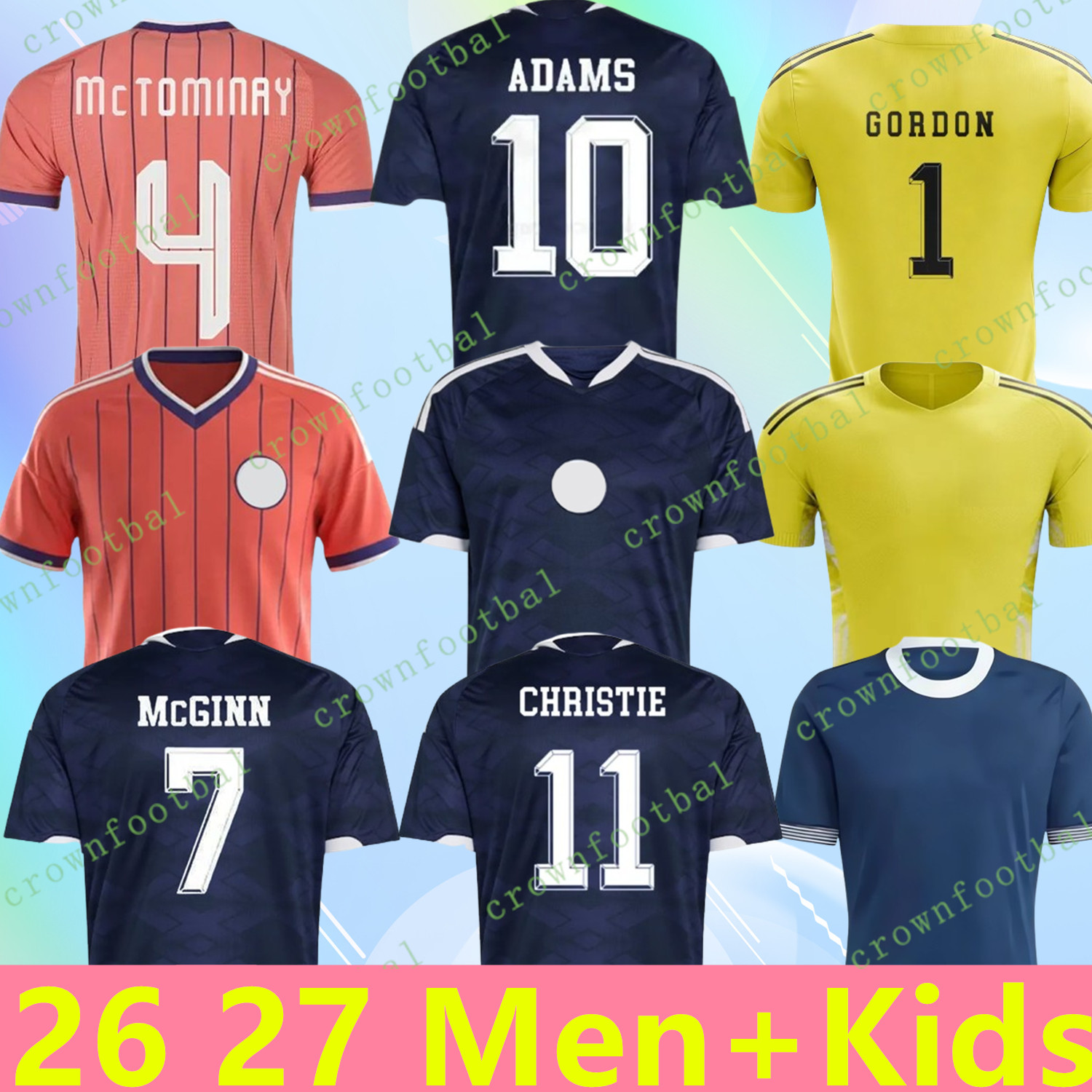 2026 World Cup scotland football shirts ROBERTSON ADAMS Soccer Jerseys DYKES McTominay McGREGOR SHANKLAND MCGREGOR Home away goalkeeper men kids kits set Training
