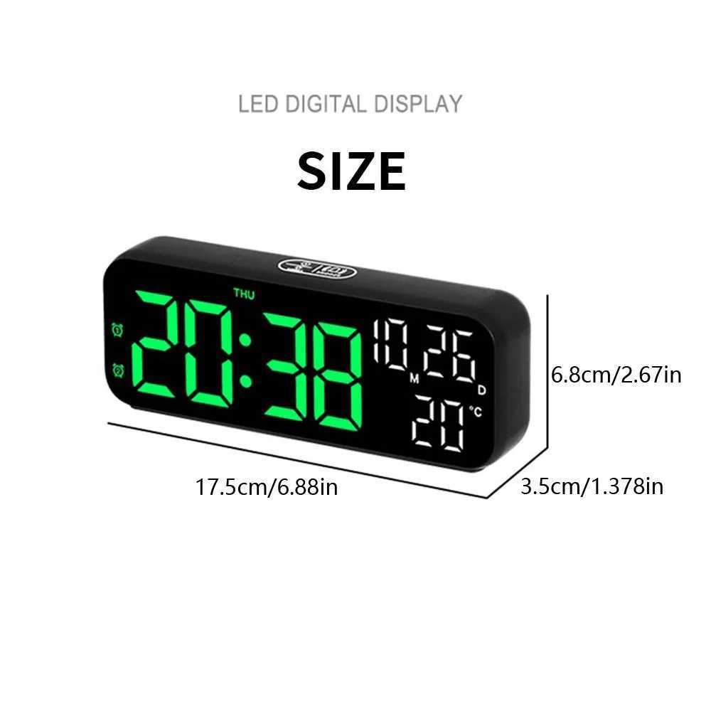 1Pc Simple and Stylish Multifunctional Led Alarm Clock with Temperature Display Suitable for Bedroom and Living Room Bedside Clock 9inch Clock D260318