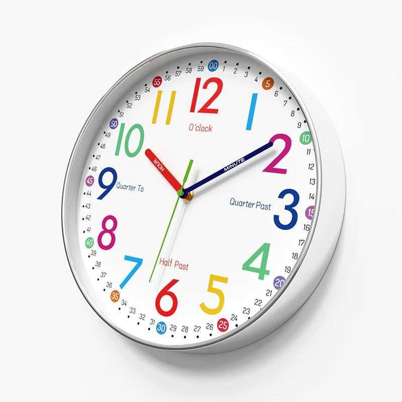 12 Inch Early Education Wall Clock Cartoon Childrens Time Management Quartz Clock Home Wall Hanging Silent Clock 30CM D260318