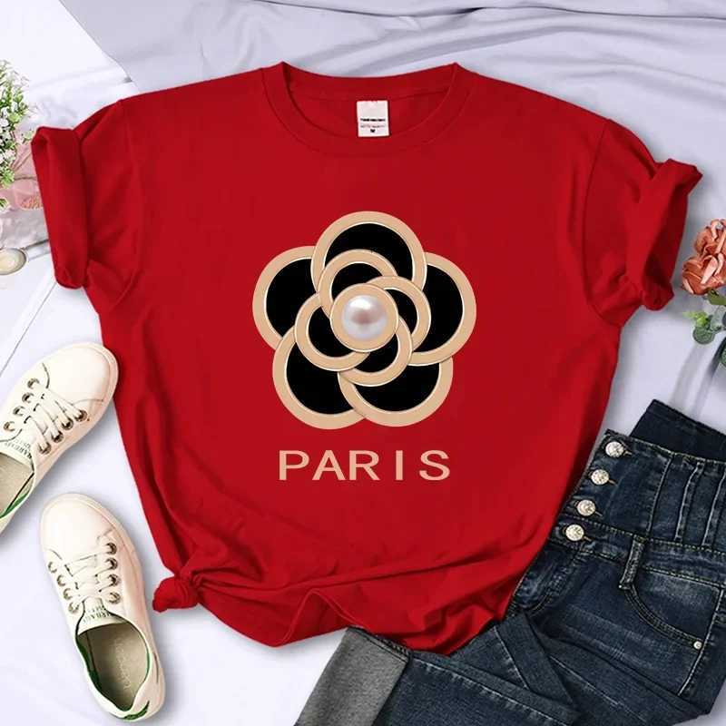 Luxury Brand Flower For Womens High-Quality Summer Printing T-shirt 100 Casual Oversized Y2k Personality Sleeve O-neckT260317