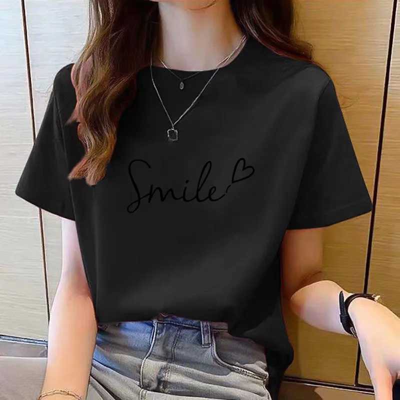 tshirt women top short sleeve t shirts New Korean t shirt for Women t shirt Round Neck Fashion tshirt woman tops printedT260317