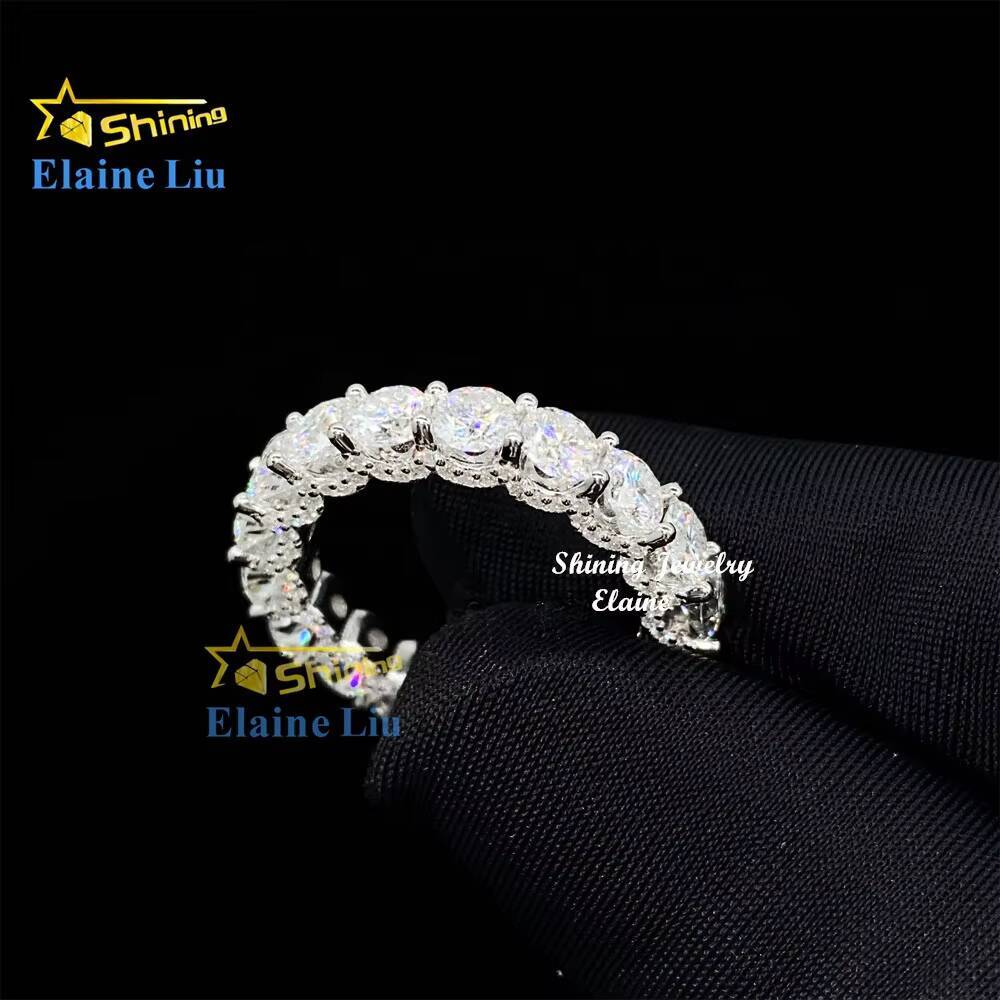 Pass Diamond Tester Hip Hop 925 Sterling Silver Cz Zircon or Vvs Moissanite Iced Out Rings