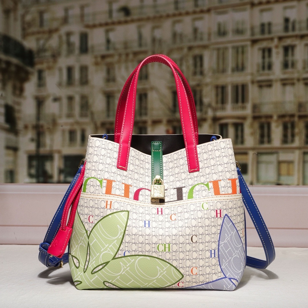 CHHC Bag 2025 Spring Summer Fashion Printed Pattern Commuter Casual Single Shoulder Crossbody Handheld Bucket Bag 260109