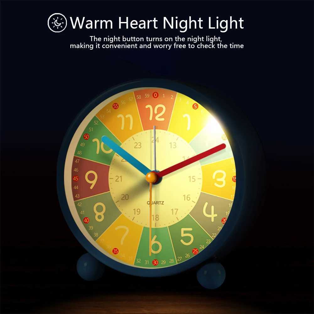 11CM Early Education Desktop Alarm Clock Metal Frame Student Wake Up Clock Silent Movement Bedroom Study Alarm Clock Home Decor D260318