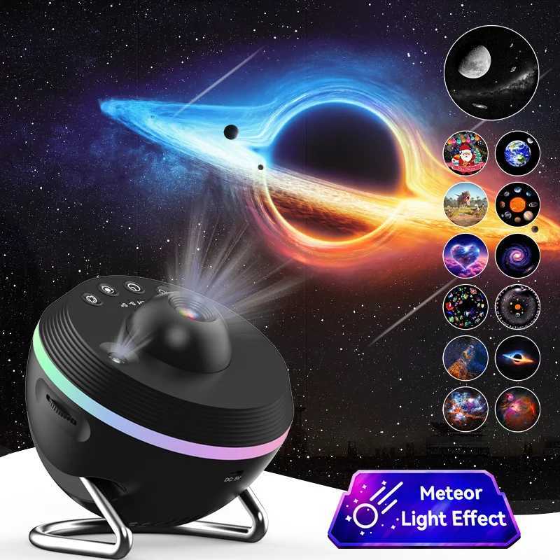 12 IN 1 Galaxy Star Projector with Meteor Ultra Clear Night Light Lamp Rotary Space Ball Planetarium Projector Lights for Kids G H260318