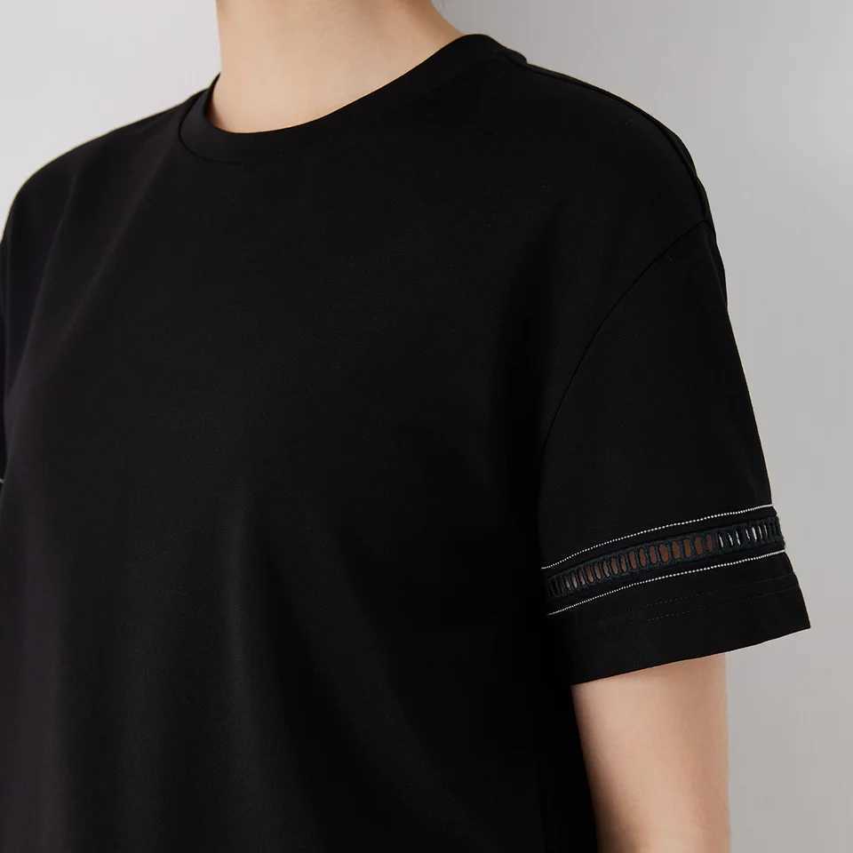 KW9513248 Womens Hooded round Neck T-shirt Short Sleeve High-Quality Mixed Cotton Comfortable Fashionable Casual TopT260317