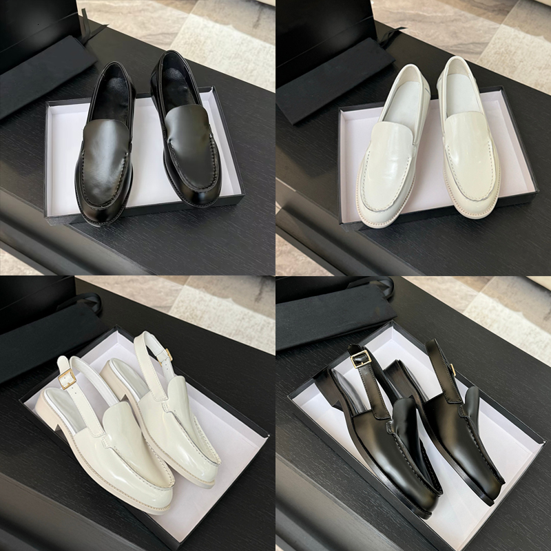 Summer Women Flats Mules Designer Slingback Loafers Shoes Leather Sandals Dress Shoes Party Casual Slip-on Style 755